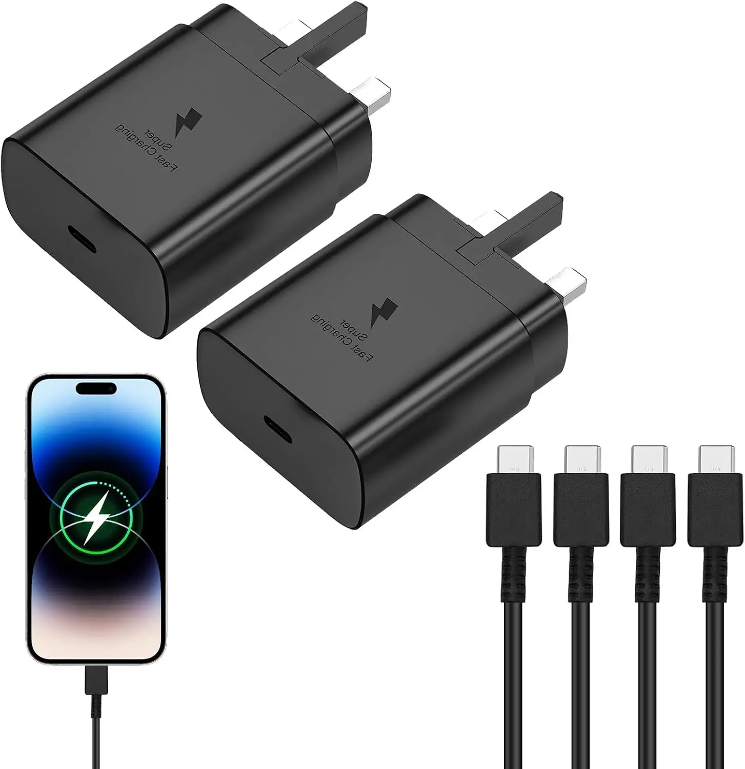 [2M+2M]45W Fast Charger USB C, for Super Fast Charger for Samsung Compatible with for Galaxy S24/S24 Ultra/S24+/S23/S23