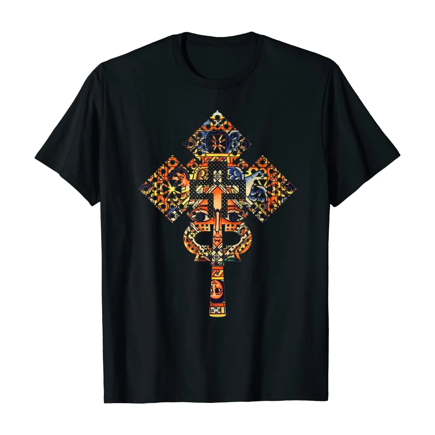 Ethiopian Orthodox Coptic Ceremonial Cross T-Shirt 100% Cotton O-Neck Summer Short Sleeve Casual Mens T-shirt Size S-3XL