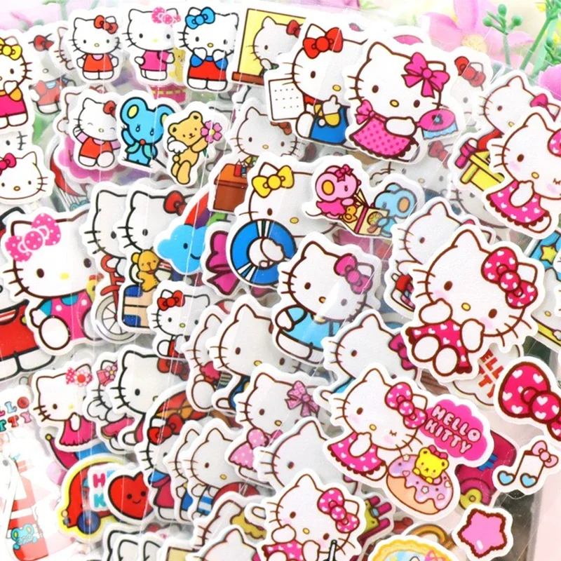 

Sanrio Hellokitty Kawaii Cartoon DIY Bubble Stickers Three-dimensional Stickers for Children's Birthday Party Gifts