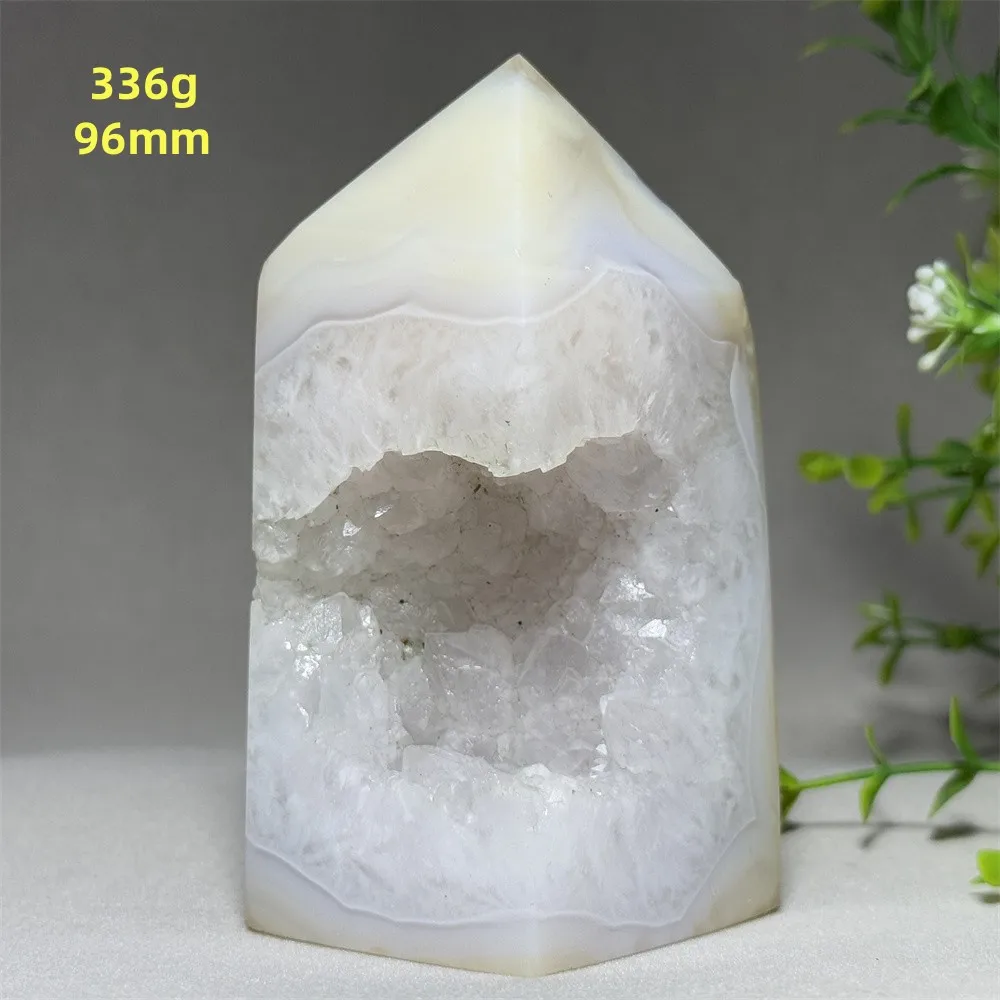 Natural Agate Crystal Cave Obelisk Mineral Crystal Spiritual Meditation Prayer Altar Home Feng Shui Decoration Holiday Gift