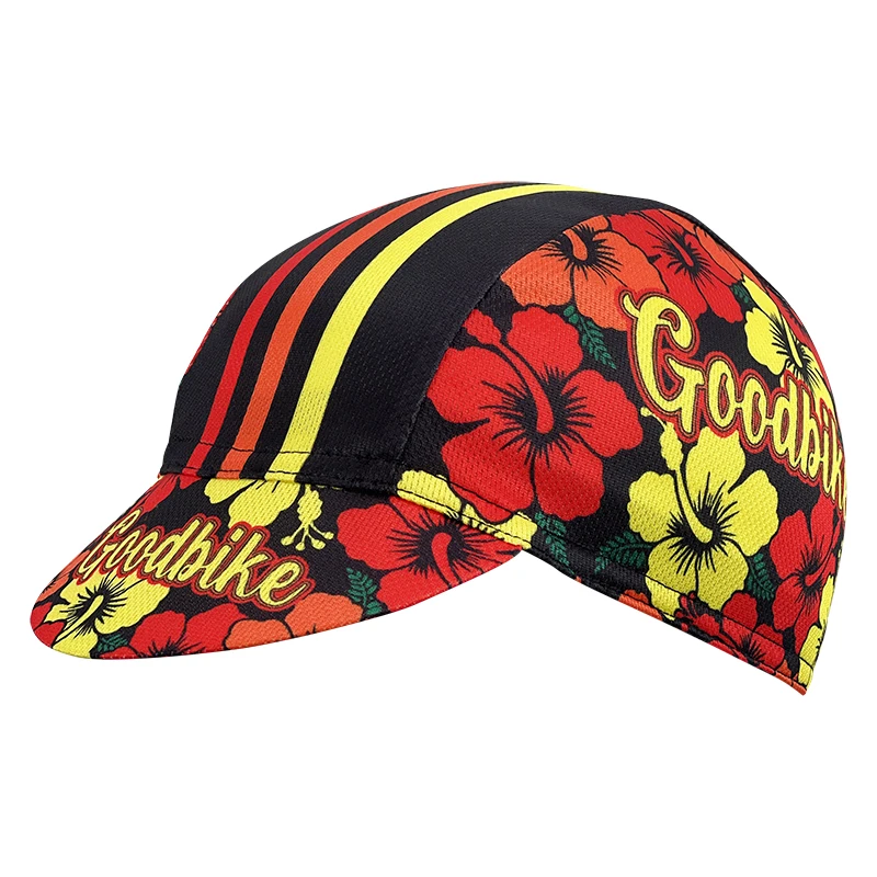 New cycling cap， polyester that absorbs sweatneutral style, doodle flowers