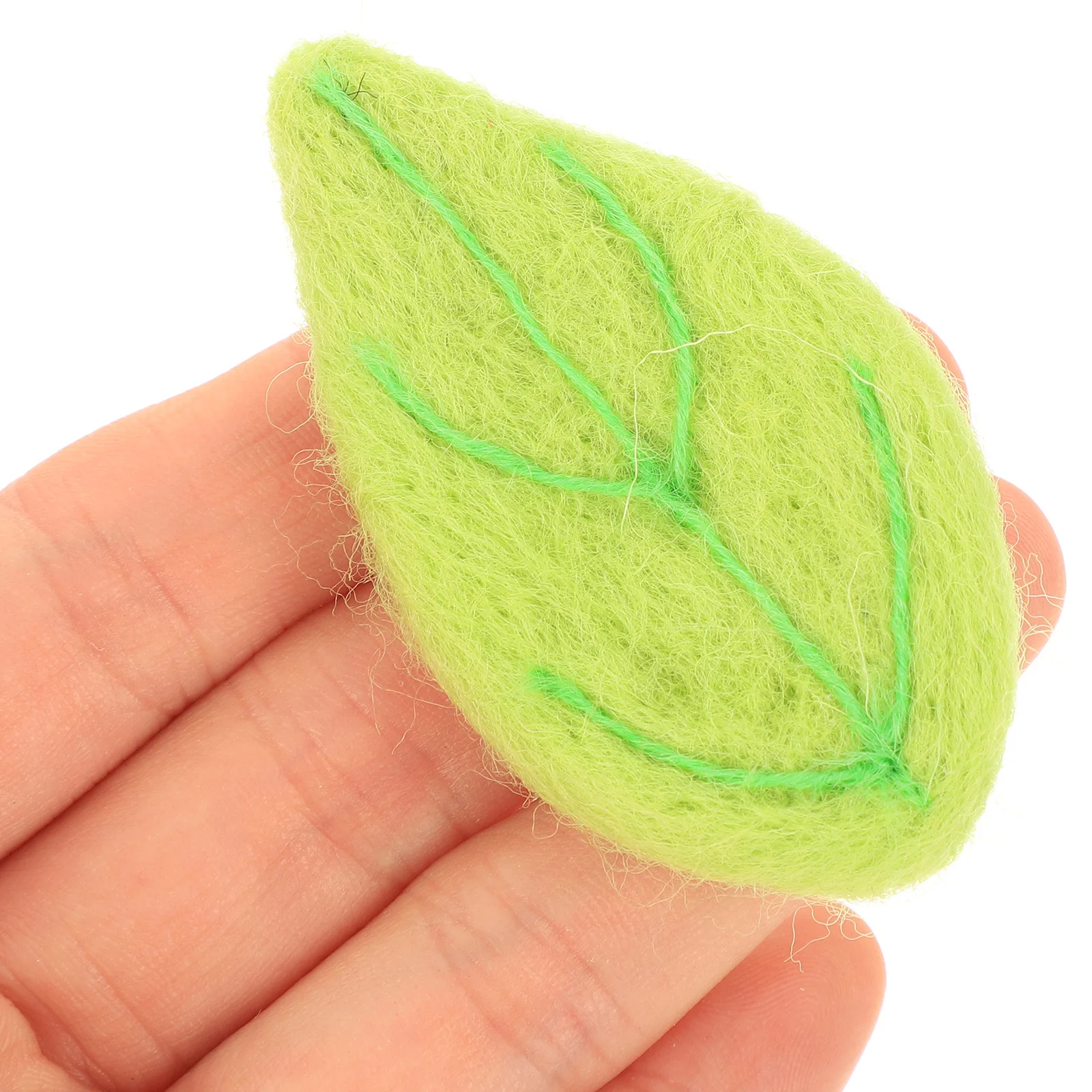 

10pcs Wool Felt Green Leaves Diy Leaf Charms For Brooch Hairpin Decor Craft Making Supplies Decoration Embellishments