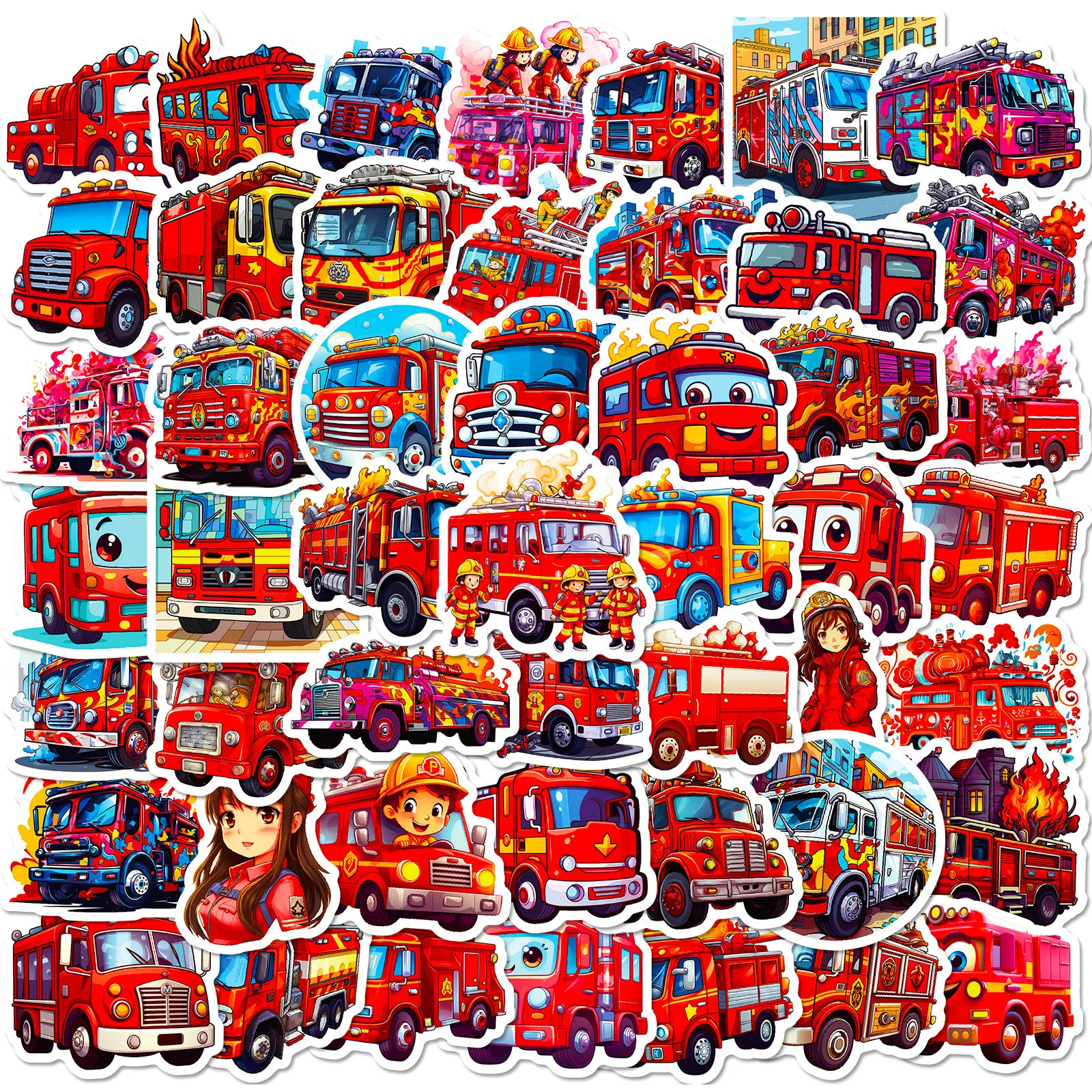 Fire Truck Party Temporary Tattoos stickers Fireman Themed Party Body Face Tattoos Firefighter Birthday Party Supplies Favors