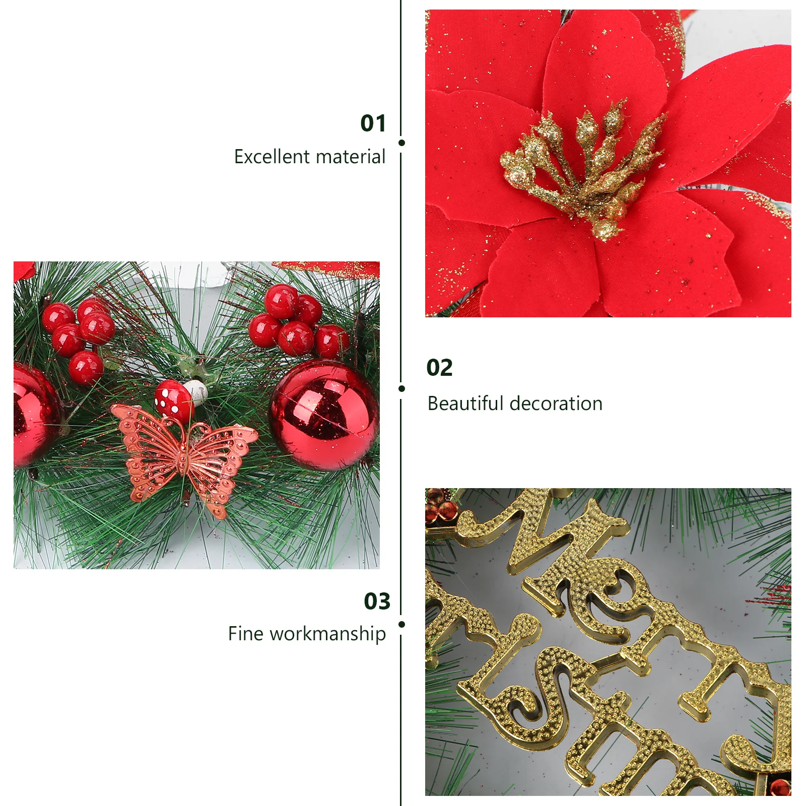 

Christmas Wreath Decoration Premium Pvc Garland For Door Wall Window Xmas Pine Hanging Holiday Decor Party
