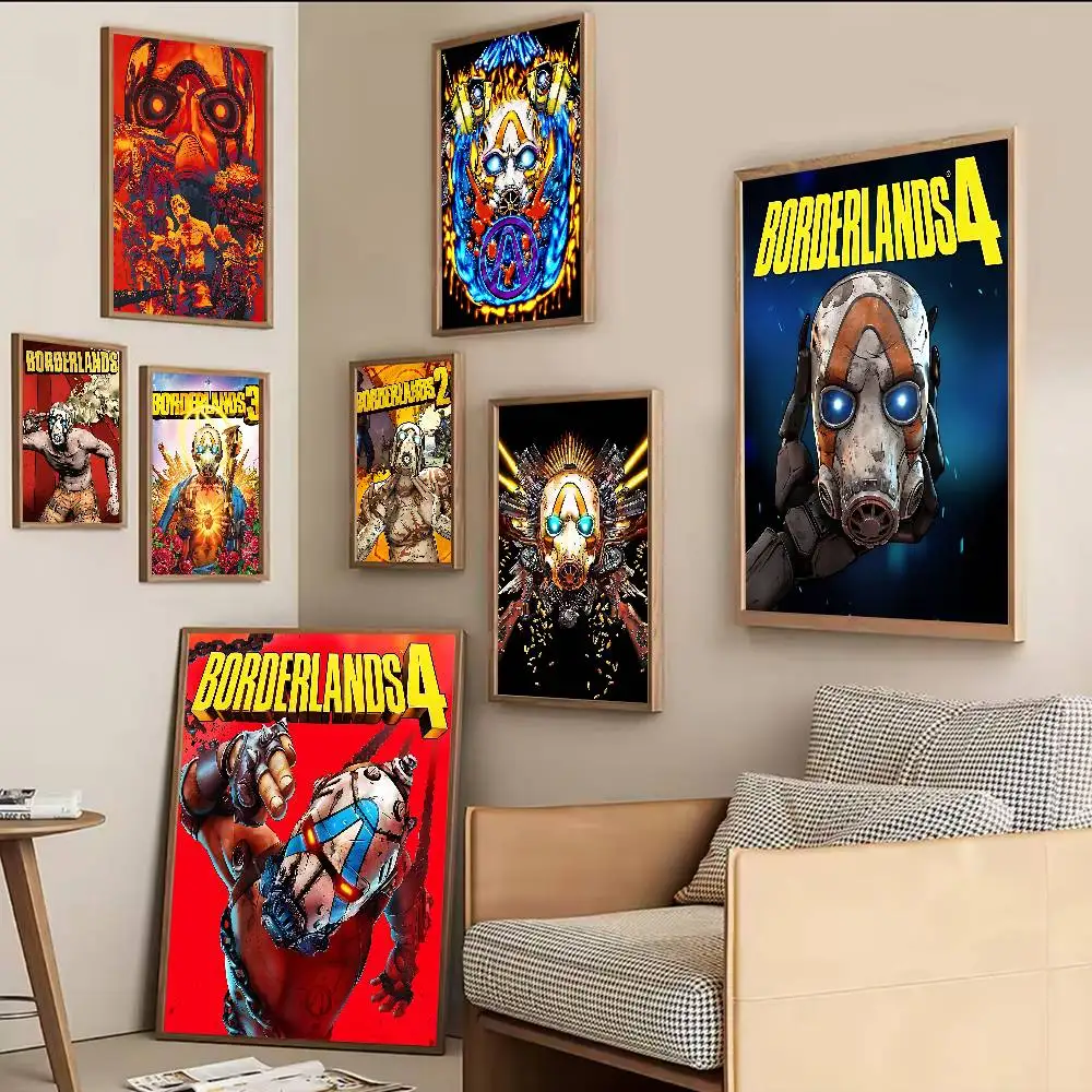 G-Game Of B-Borderlands Classic Vintage Posters Waterproof Paper Sticker Coffee House Bar Home Decor