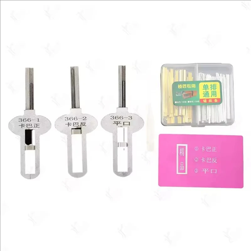 Locksmith JF Kaba 3-piece set with edge, slot, and reverse slot tinfoil consumables