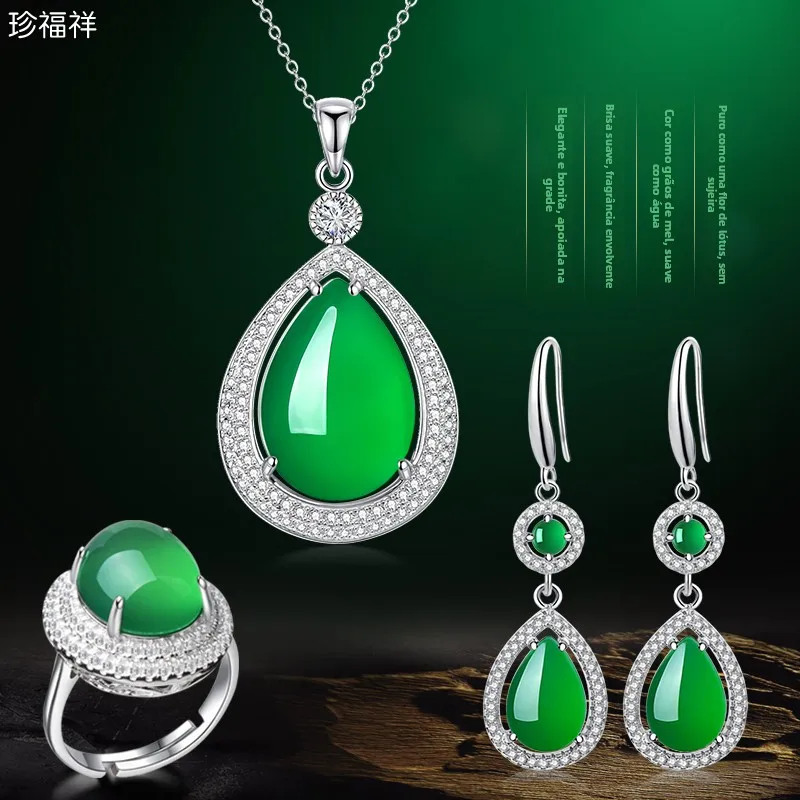 natural-ice-jade-pendant-women's-style-silver-925-green-quartz-necklace-luxury-waterdrop-shape-cross-chain-green-color-gift