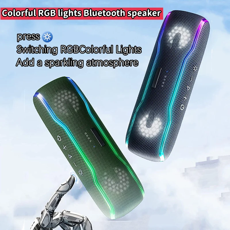 

Bluetooth Speaker Wireless IPX7 Heavy 30W Power Bass Powerful Colorful Ambient Light AUX Portable Outdoor Running Riding Music