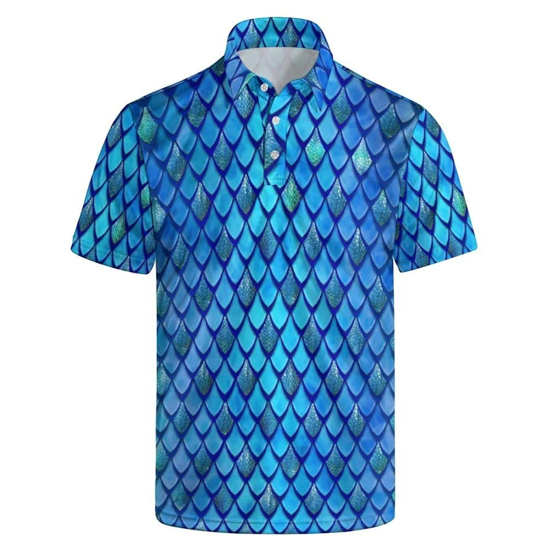 New Fashion Men\'s Polo Shirt 3D Hawaii T-Shirt Top Summer Short Sleeve Polo Shirt Colorful Pattern Tee Casual Male Clothes