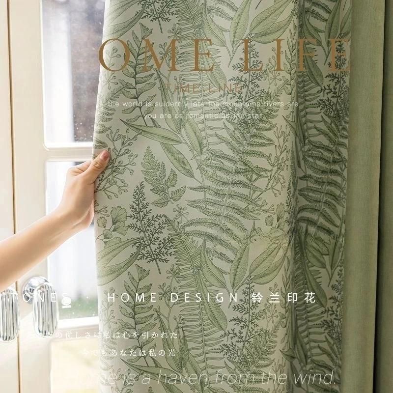 French Lily of The Valley Splicing Thickened Chenille Printed Curtains for Living Room Bedroom Dining Luxury Retro Blackout