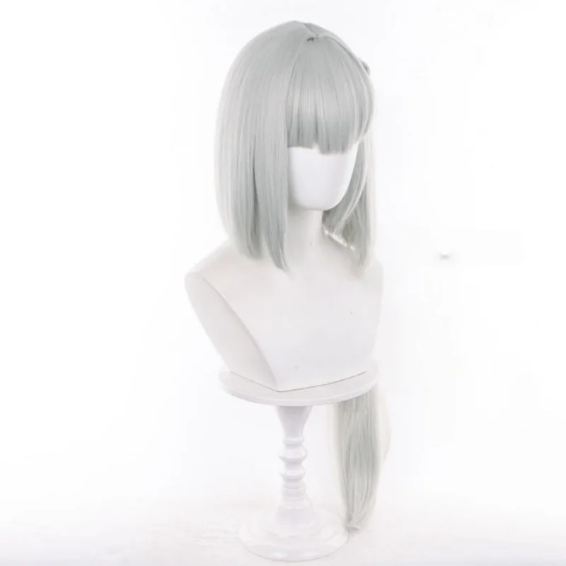 Anime Petals of Reincarnation Haito Luo Buffett Cosplay Wig Reincarnation No Kaben Long Grey Side Ponytail Wig Carnival Festival 2