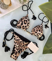 Seksowny strój kąpielowy kobiety trójkątne zestaw bikini stringi bandażowe stroje kąpielowe w jednolitym kolorze strój kąpielowy dwuczęściowy sznurek plażowy