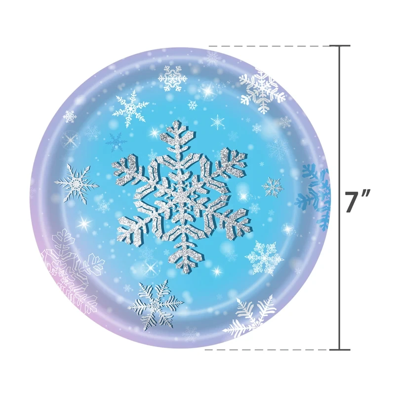 Snowflake Party Decorations Snow Freeze Girls Birthady Tableware Set Paper Plate Napkin for Anniversaire Christmas Party