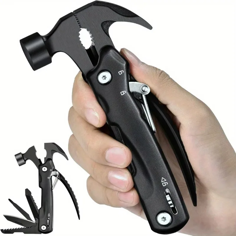 12 IN 1 Multitool Hammer Outdoor Survival Gear Tool for Camping Hunting Hiking Accessories Car Emergency Escape Tool