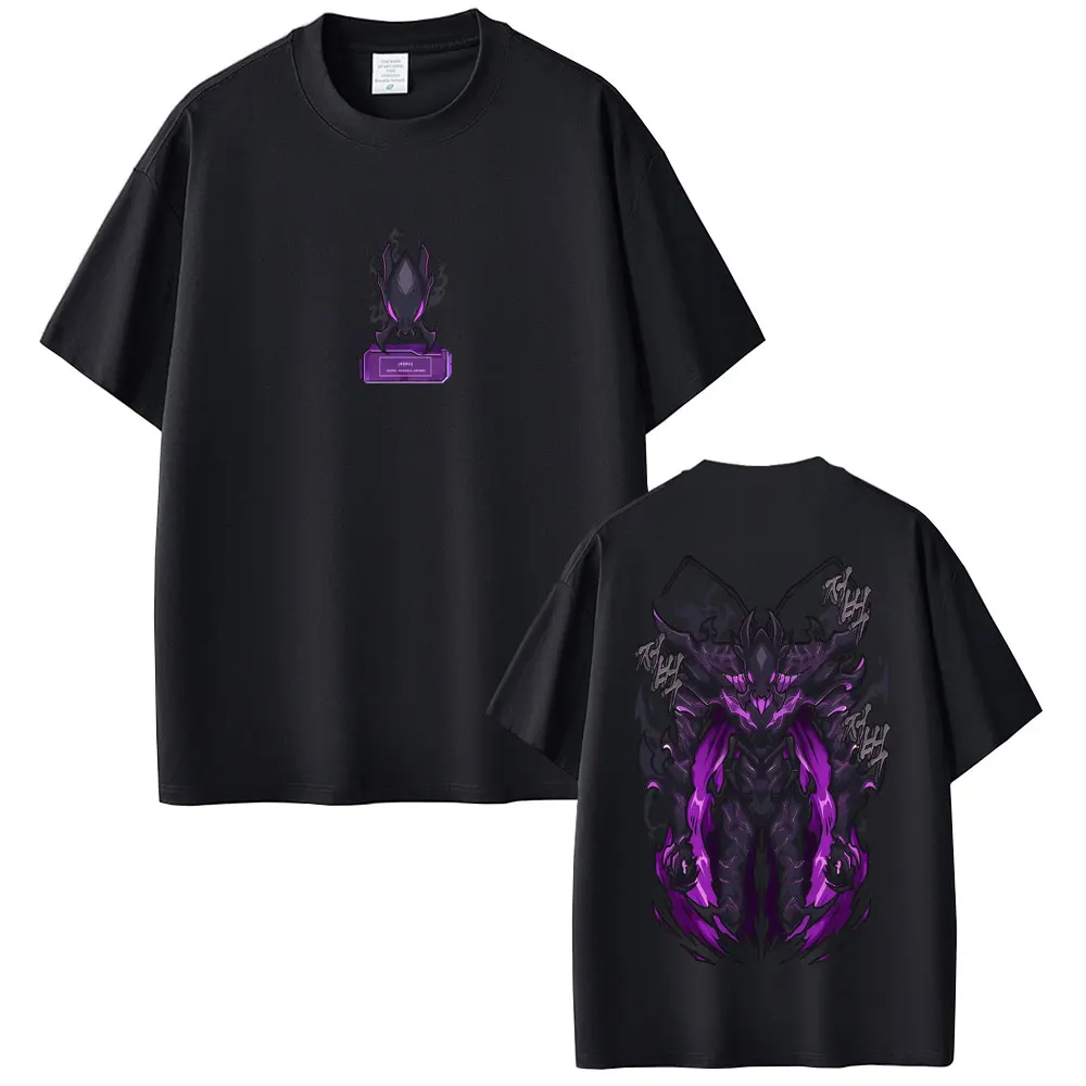 

Hot Sale Anime Solo Leveling Sung Jin Woo Beru Graphic T-shirt Men Women Fashion Oversized T Shirts Men's Casual Cotton T-shirts