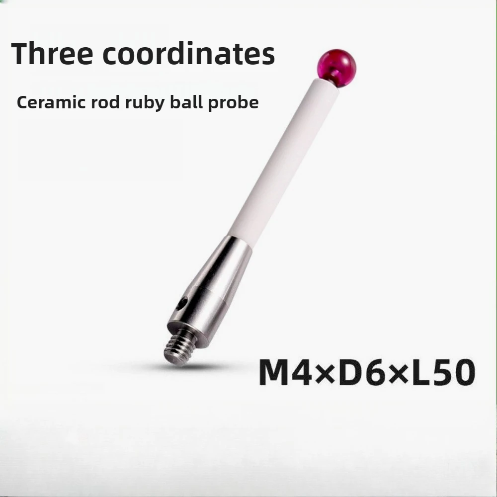 

1pcs:Three-dimensional probe Three-coordinate probe Ceramic stylus Ruby ball CNC machine tool online measurement M4 * D6 * L50