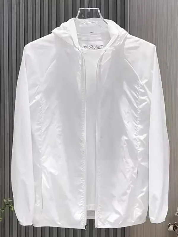 

Мужская летняя модная куртка 2025 года: приталенная, с защитой от солнца, дышащая, легкая, с капюшоном, тонкая, трендовая, UPF30+, с длинными рукавами