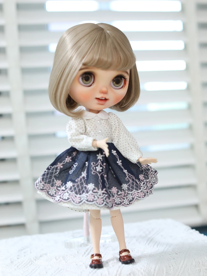 

Одежда Blythe, белое волнистое платье с длинным рукавом, 30 см, bjd игрушечная юбка (подходит для Pullip,Ob24, ob22, Licca)