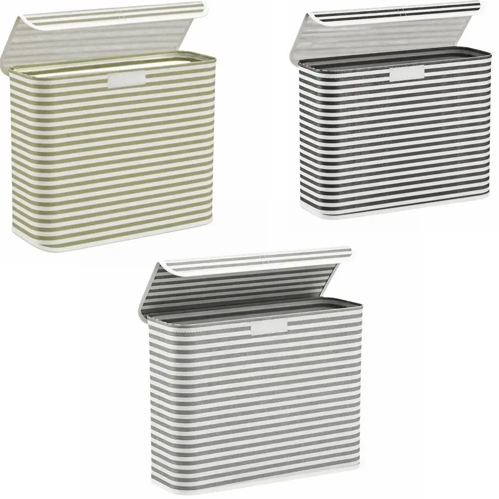 Container Foldable Toilet Paper Holder With Lid Space-Saving Bathroom Tissue Box Stripe Printed Storage Basket Living Room view 6