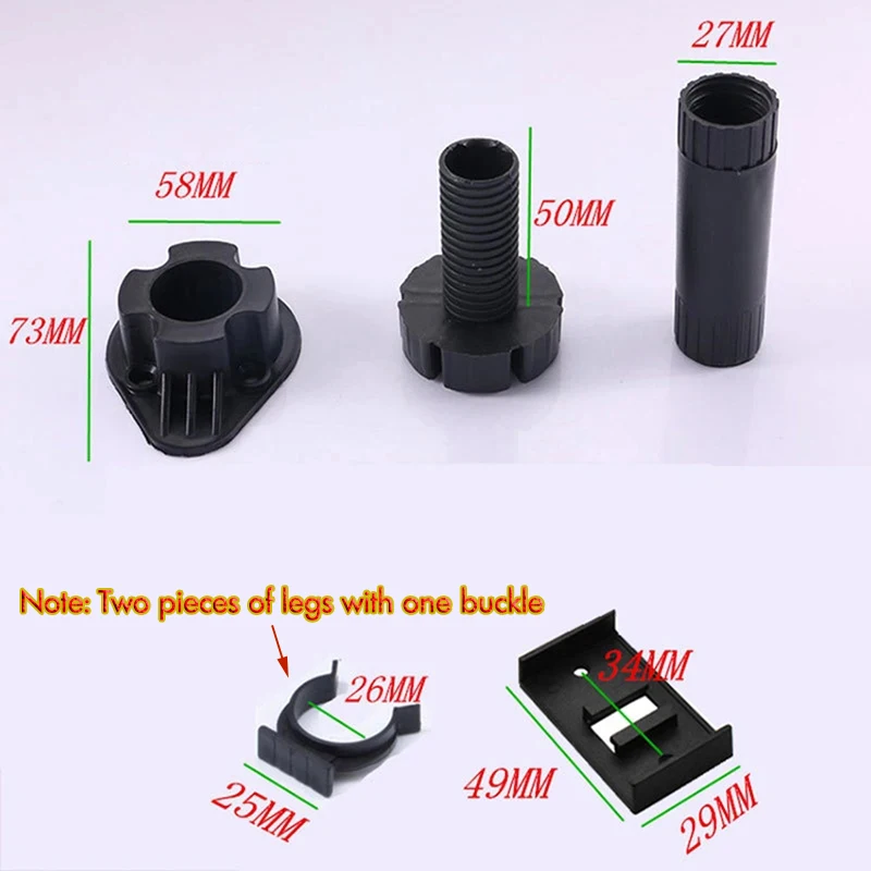 4PCS/Lot Furniture Cabinet Plastic Legs 8/10/12/15cm Height Kitchen Feet, Adjustable Cupboard Foot Furniture Leg Foot Support