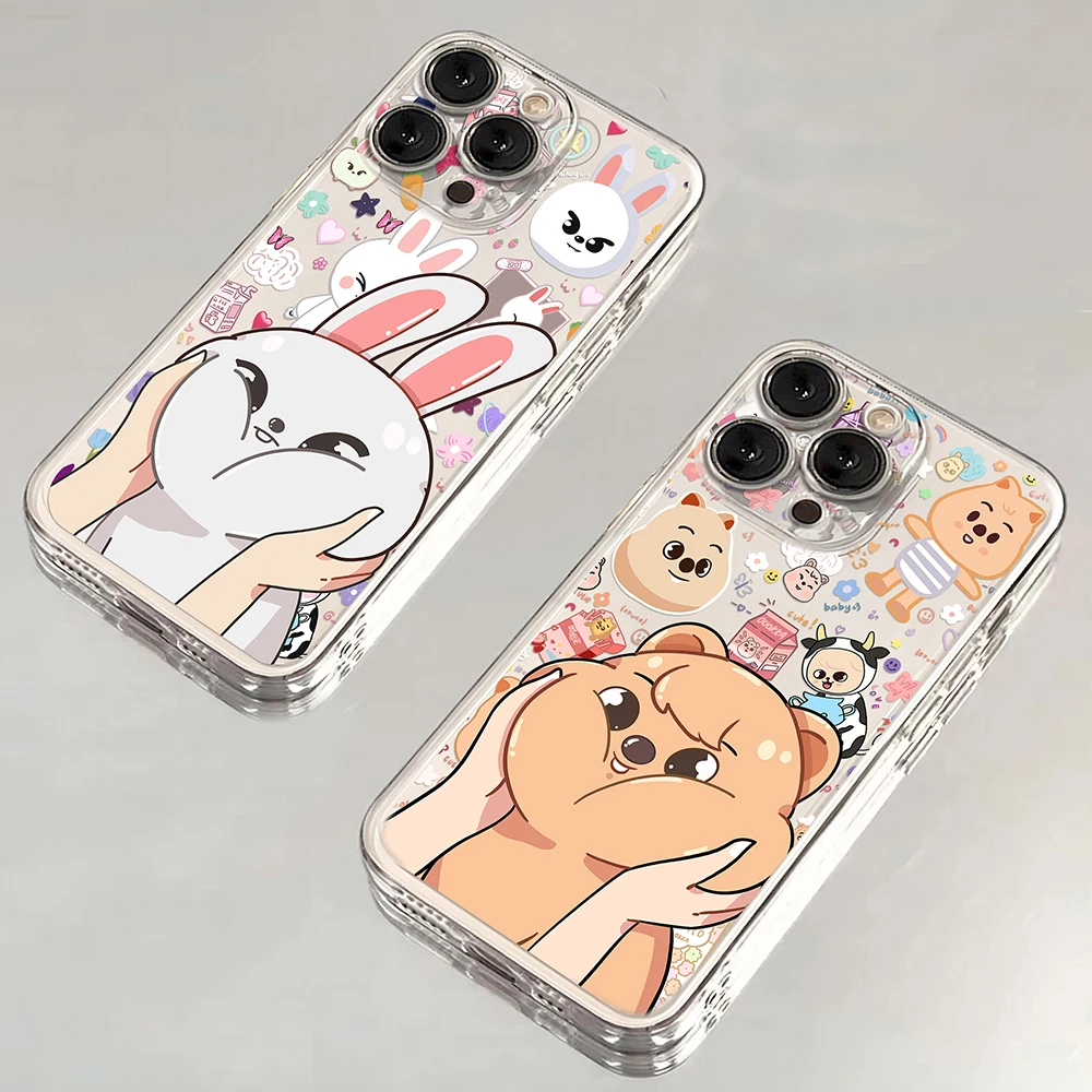 Cute S-Stray K-Kids Clear Case For Samsung A73 A72 A71 A55 A52 A51 A50 A35 A33 A32 A31 A30 A24 A23 A22 A13 A12 A05 5G Cover