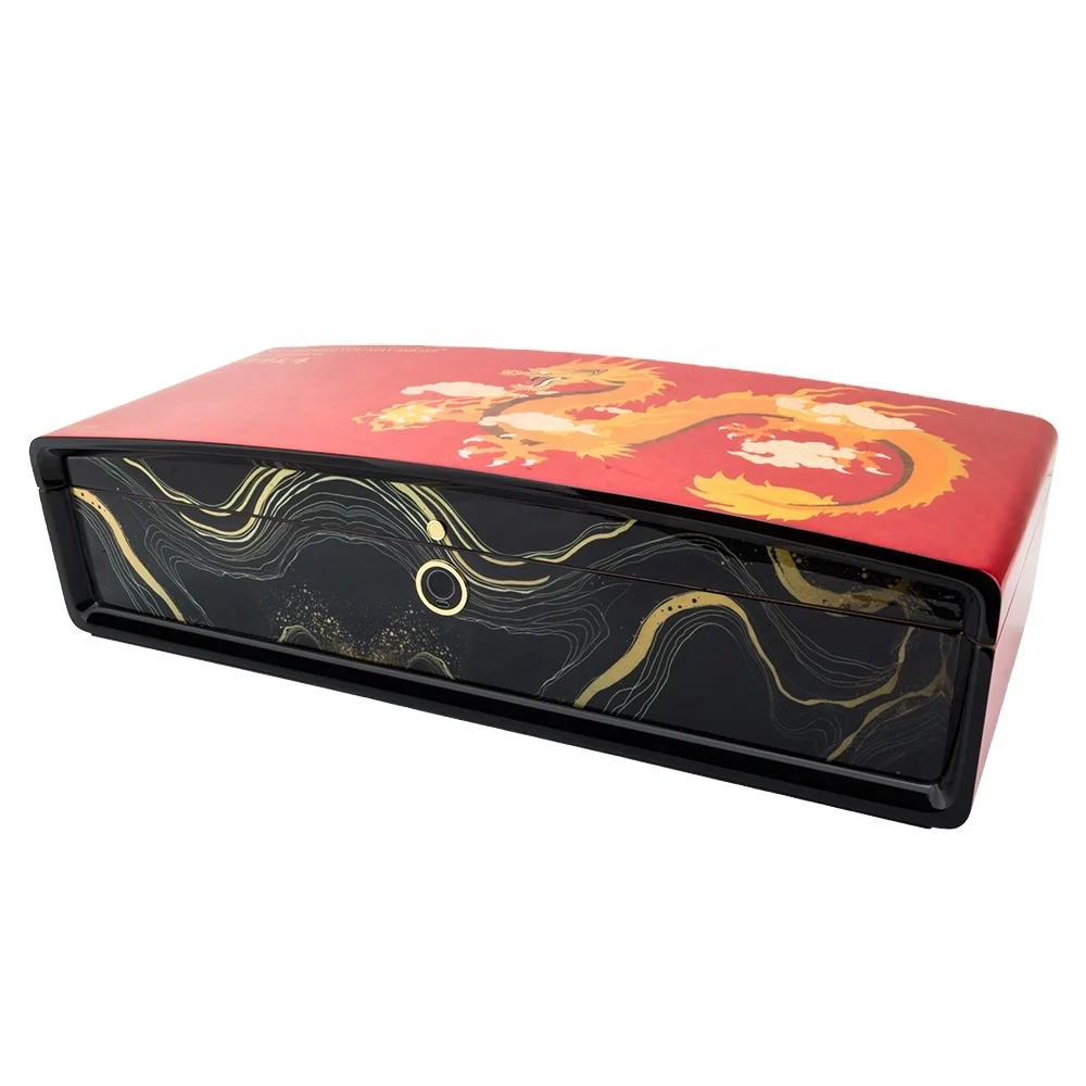 

Lubinski YJA-60043 Capacity New Dragon Chinese Style Cigar Humidor Cedar Wooden Cigar Storage 80pcs Capacity