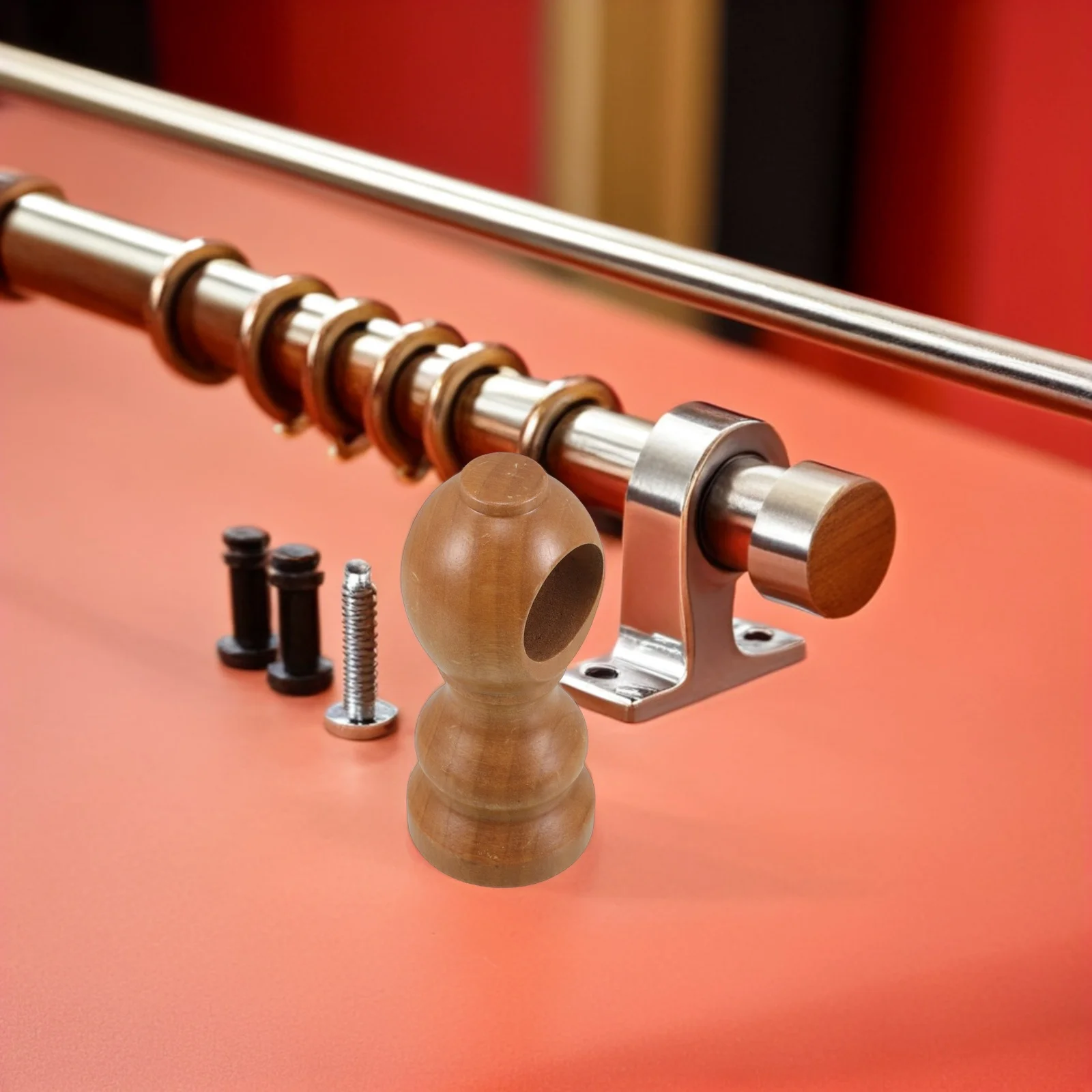 

1Set Wooden Curtain Rod Holders Wall Mounted Stable Base Wobble Reduction Elegant Finish Versatile Rod Support