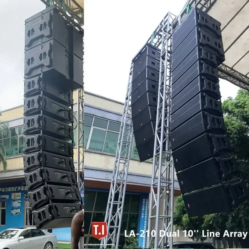 T.I Pro Audio-Système de son double réseau linéaire, actif et passif, spectacle audio intérieur et extérieur, LA-210, 10 pouces