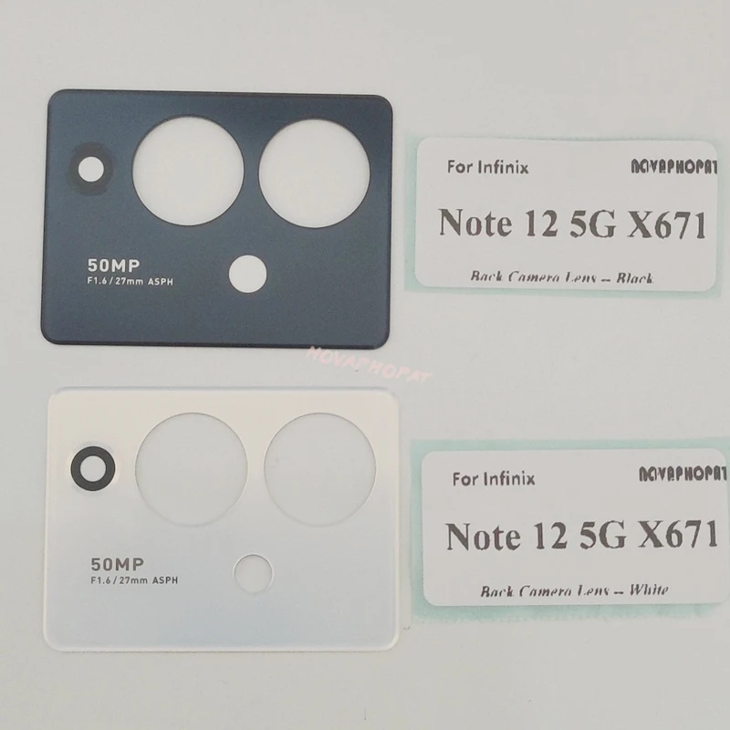 Novaphopat Back Rear Camera Glass Lens Glass Panel Cover For infinix Note 12 5G X671 / Note 12 Pro 5G X671B