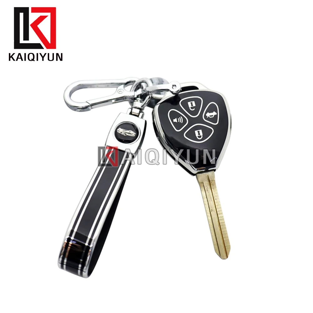 

4-Button Smart For Toyota Black Key Fob Cover with Keychain, fits 2007-2011 Camry, 2008-2013 Avalon/Corolla, 2009-2016 Venza