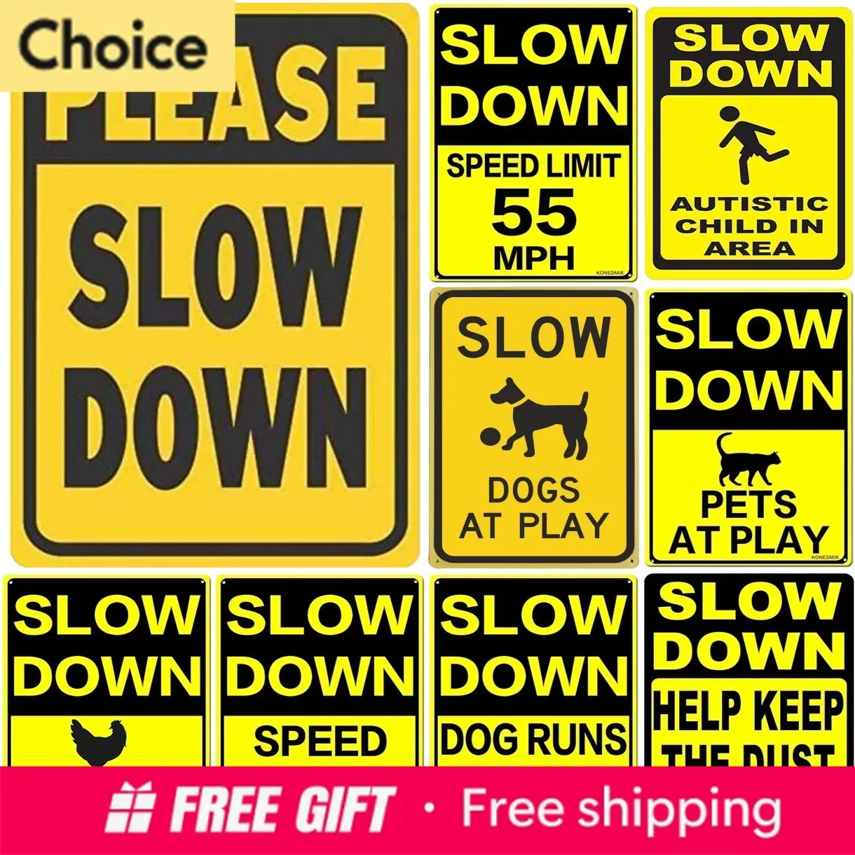 Retro Metal Aluminum Signs Slow Down Kids and Pets At Play Vintage Posters for Home Garden Bar Man Cave Cafe Office Wall Deco