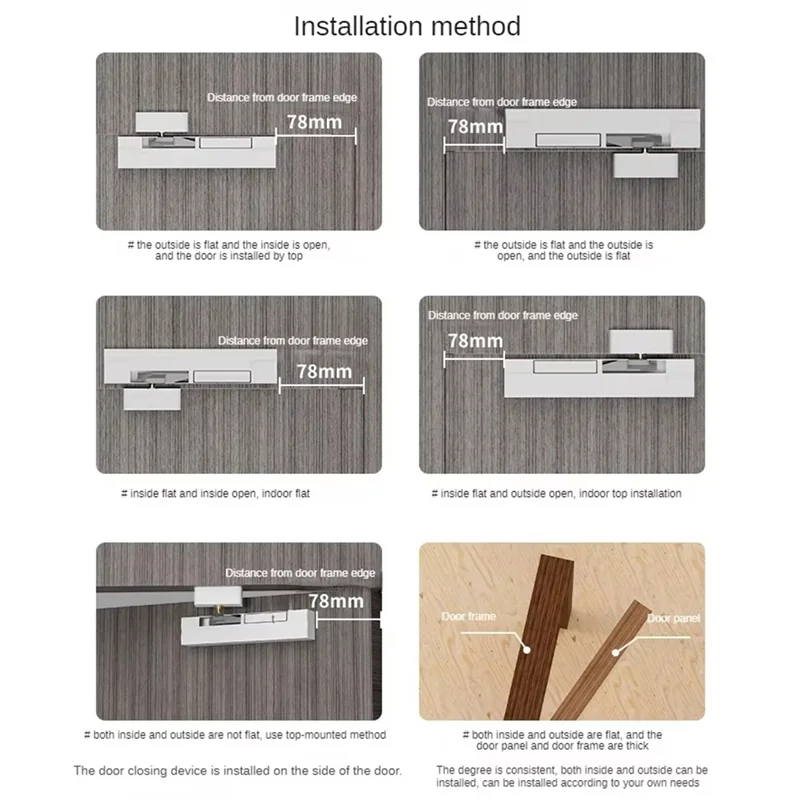 

ABHB-Door Closer Stopper Automatic Closer Lock Porta Door Latch Retractable Closing Type Automatic Door Closer