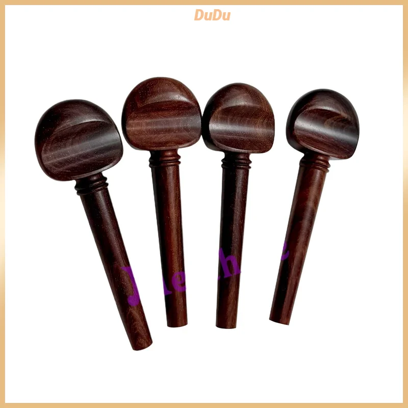 4pcs Full Size Cello Tuning Pegs Keys, Rosewood / Ebony Wood Cello Peg, High Quality Cello Replacement Parts Accessories