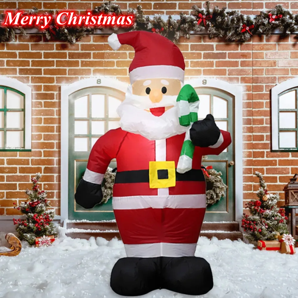 1.2M Inflatable Santa Claus Takes Candy With LED Merry Christmas Outdoor Party Supplies Christmas Decoration Garden Arrangement