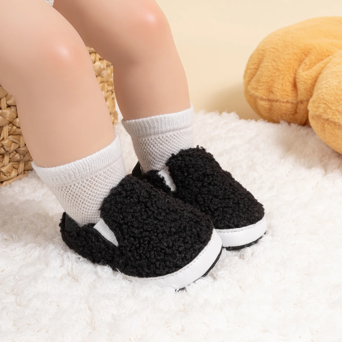 

3 Sizes Available Kids Round Toe Winter Velvet Warm Toddler Shoes Baby Popular Casual Comfortable Cute Slip-on Snow Boots
