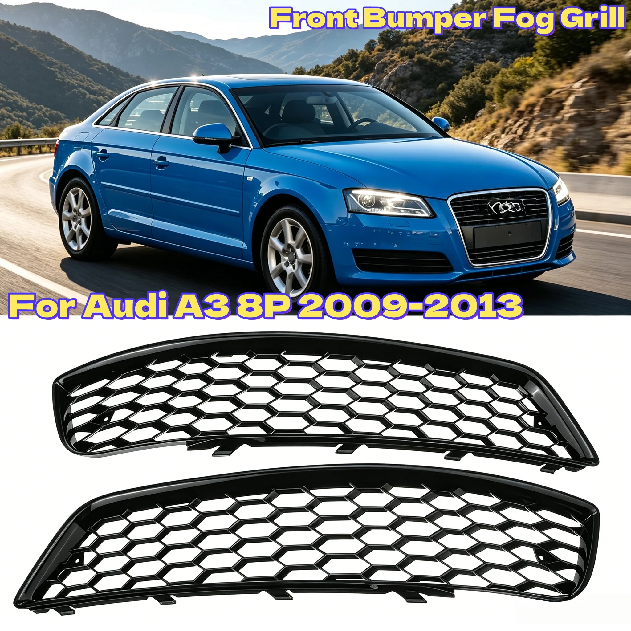 Car Front Bumper Fog Light Cover For Audi A3 8P 2009 2010 2011 2012 2013 Car Accessories Fog Lamp Shell 8P0807681J 8P0807682J