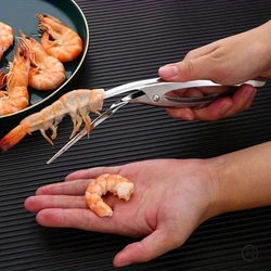Stainless Steel Shrimp Deveined Device - Ergonomic Fishbone Design,Easy Shell Removal,Kitchen Seafood Preparation Gadget