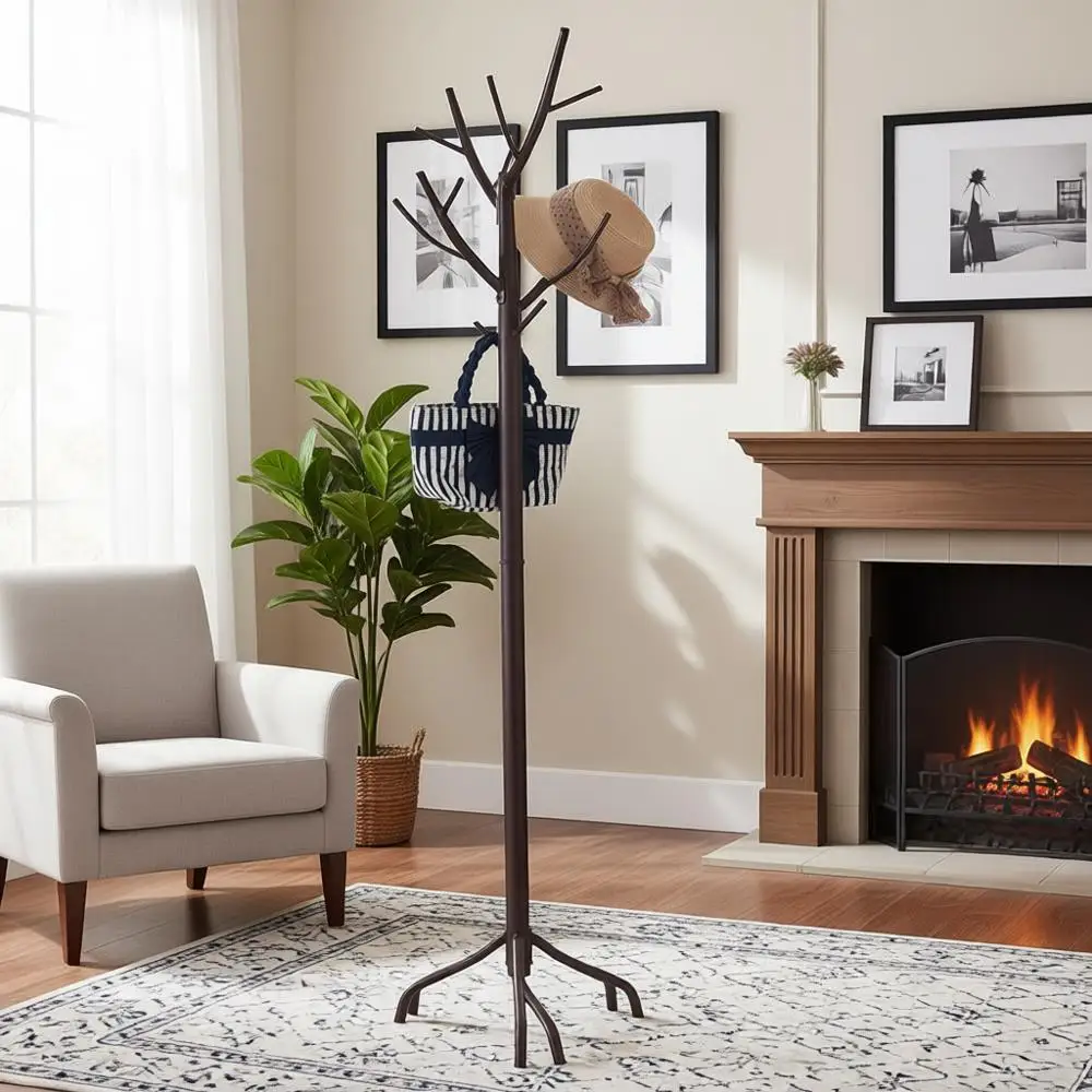 

Bronze Metal Tree-Style Coat and Hat Rack with Branches