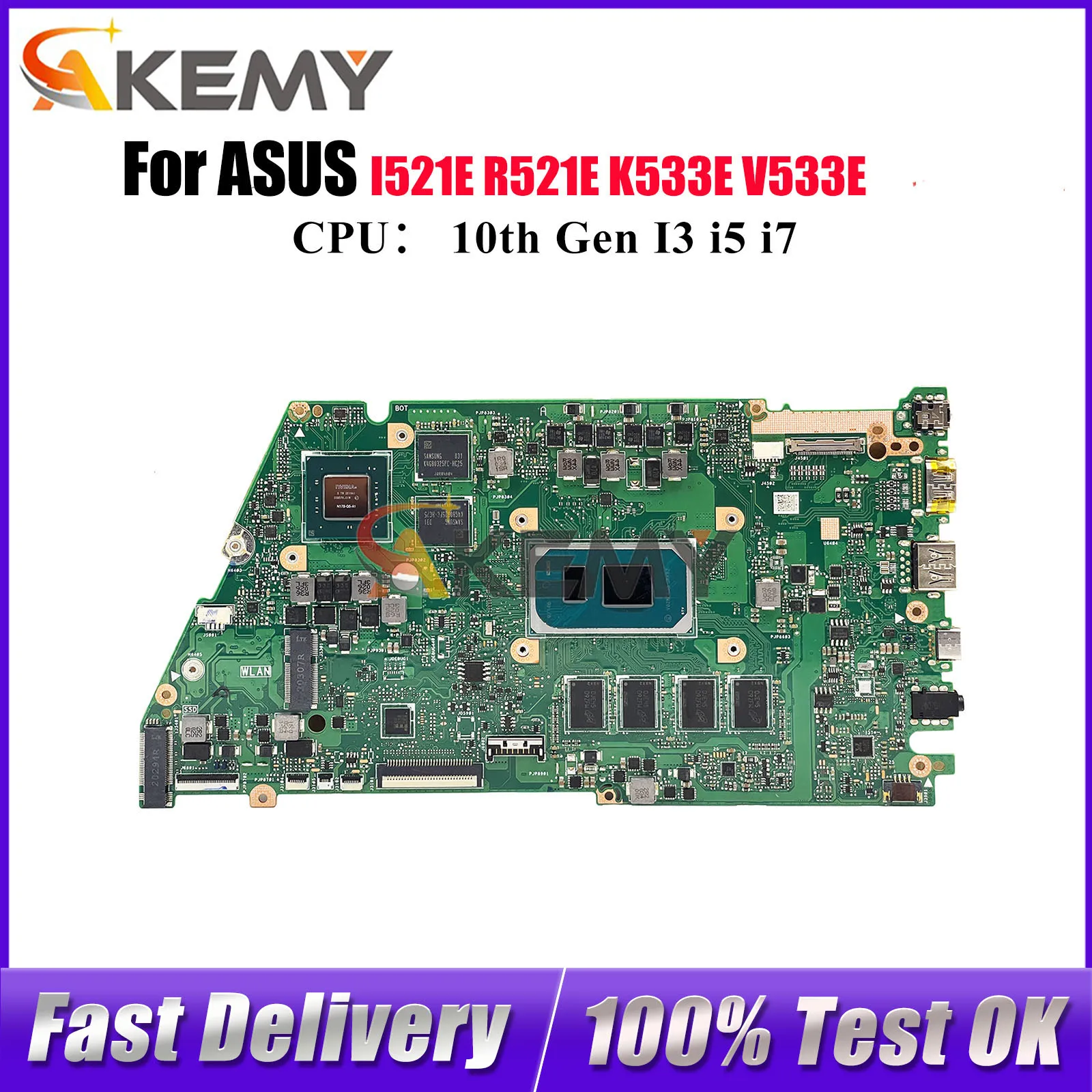 

X521EQ Laptop Motherboard For ASUS X521EQY K533E R521E X521EPY X521E V533E I521E X521EAY S533E Mainboard With 10th Gen I3 i5 i7