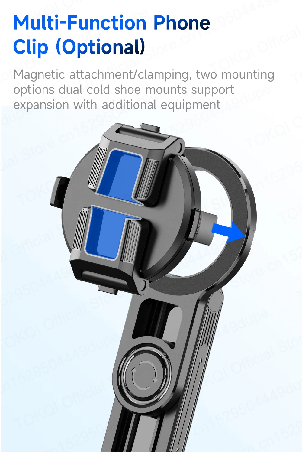 Magnetischer Handyhalter Mini-Selfie-Stick Stativ mit 360°-Einstellung Kabelloser Bluetooth-Fernbedienung für iPhone Android-Telefon Vlog-Aufnahmen – Detail 16