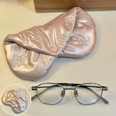 Sweet Heart Embossed Glasses Bag Cotton Padded Leather Eyeglasses Box Women Anti Crush Pink Sunglasses Storage Bag Zipper Pouch
