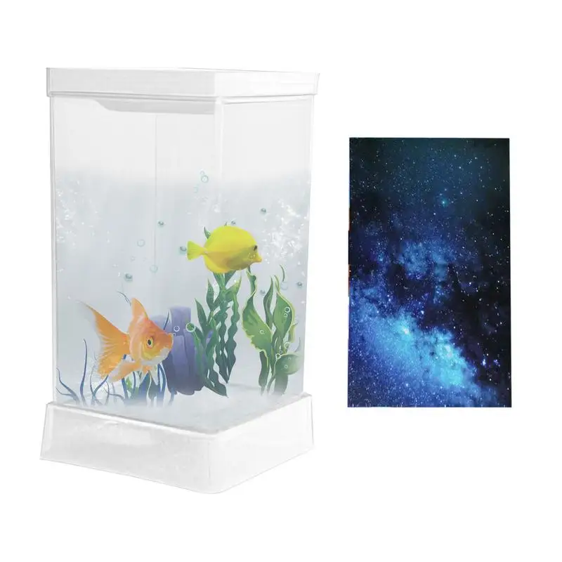 Betta Fish Tank Compact Aquarium Starter Kit With Light And Filter Home Decor Small Landscape Supplies For Living Room Office