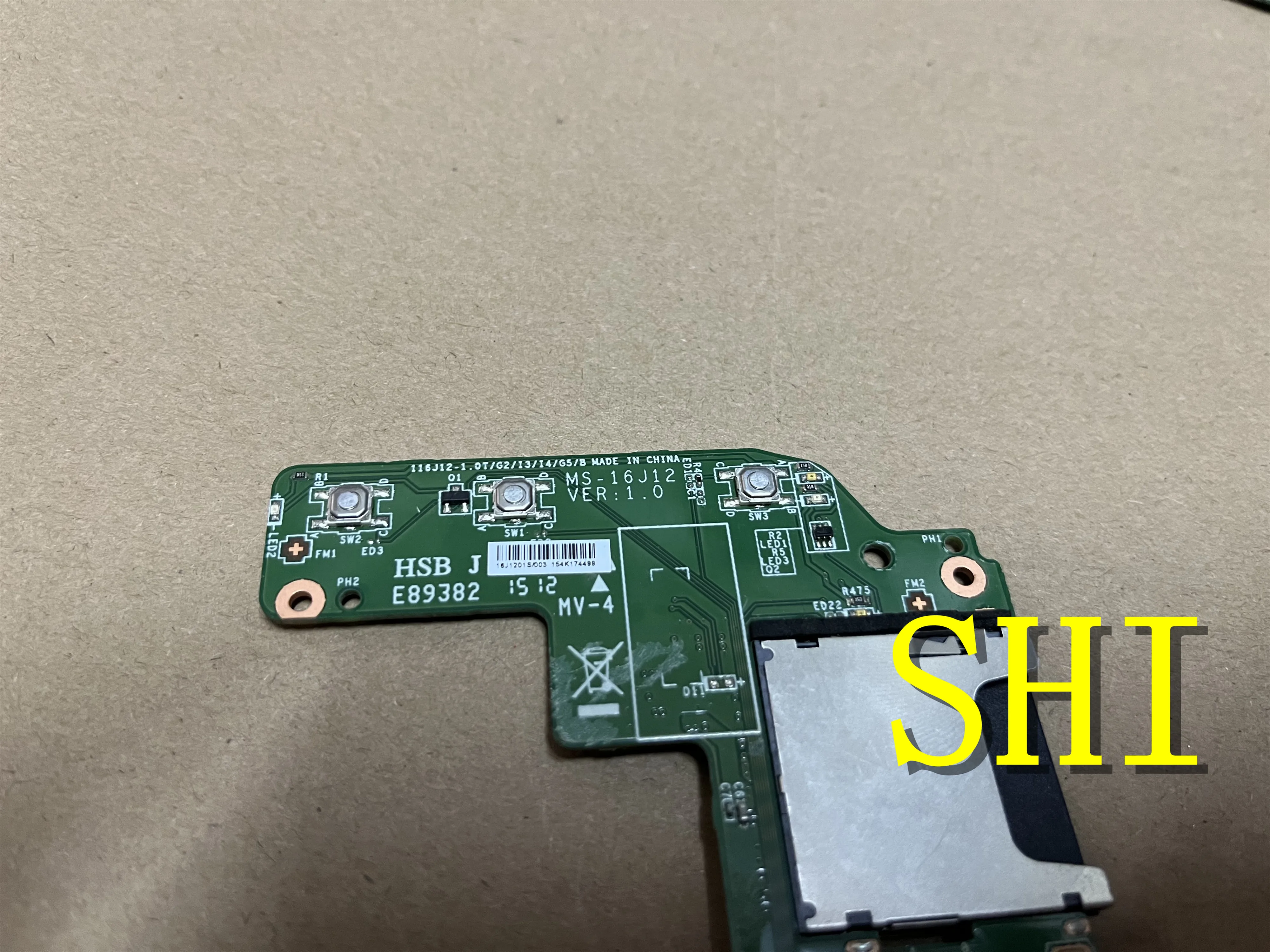 MS-16J12 original  FOR MSI GE72 GE72-003US Series Laptop USB Card Reader Media Button Board 100% tesed ok  Free shipping