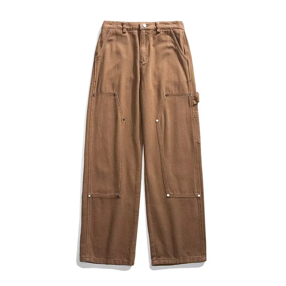 

Retro niche straight leg jeans, men's trendy brand, loose and wide leg versatile high street floor pants