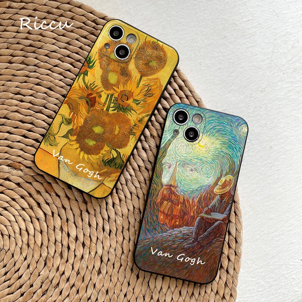 Van Gogh Starry Sky Art Phone Case FOR IPhone 15 14 FOR IPhone 13 11 12 Pro 8 7 Plus X 14 Pro MAX XR XS MAX 6s sunflower Covers