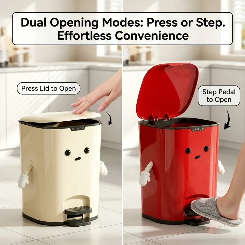 Cartoon Trash Can Wastebasket Recycle Bin Kitchen Garbage Cube Food Waste Box Bathroom Accessories Home Supplies Household Items