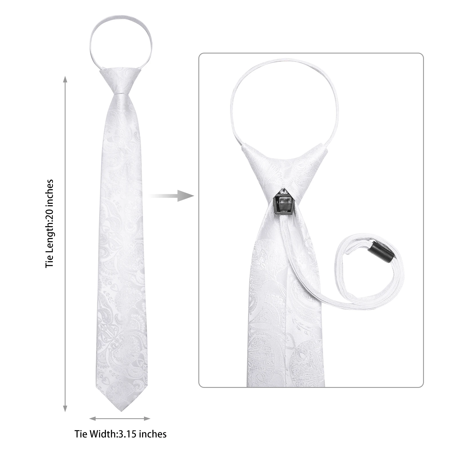 Gravatas com zíper masculinas pré-amarradas 8cm gravata preguiçosa com bolso abotoaduras quadradas para negócios casamento baile de formatura acessórios masculinos presente de gravatas