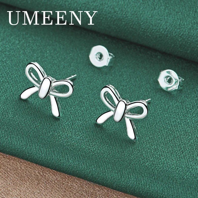 

Luxury 925 Sterling Silver Exquisite Bowknot Earrings for Women Girlfriend Gift Party Accessories Fashion