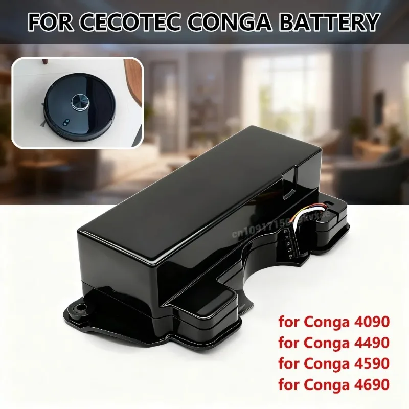 

14.4V 12800mAh Replacement Battery for Cecotec Conga 4090 4490 4590 4690 Robot Vacuum Cleaner Long Runtime