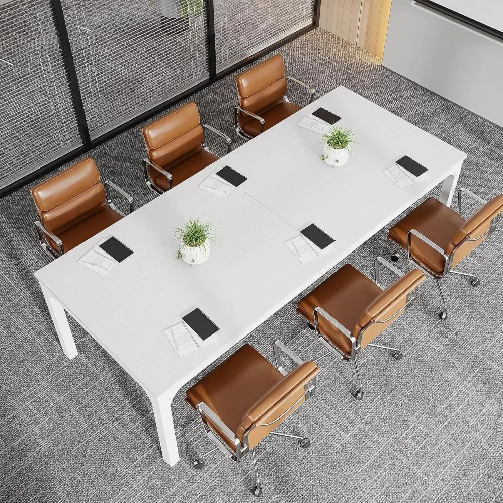 78.74" W x 27.56" D Conference Table, Modern Seminar Meeting Tables, 6.5 FT Large Office Conference Table